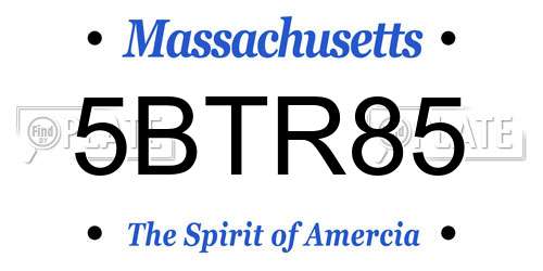 5BTR85 Massachusetts License Plate
