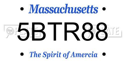5BTR88 Massachusetts License Plate