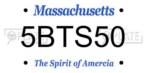 5BTS50 Massachusetts License Plate