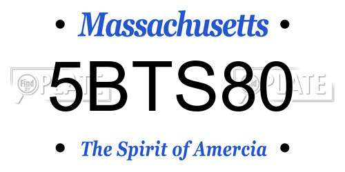 5BTS80 Massachusetts License Plate