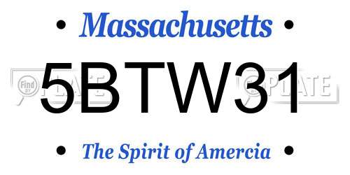 5BTW31 Massachusetts License Plate
