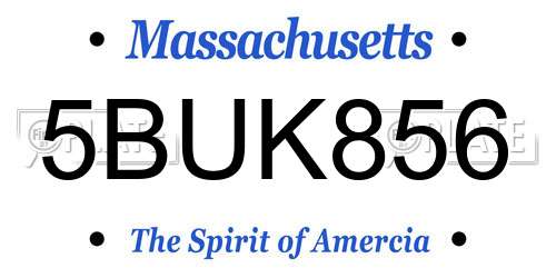 5BUK856 Massachusetts License Plate