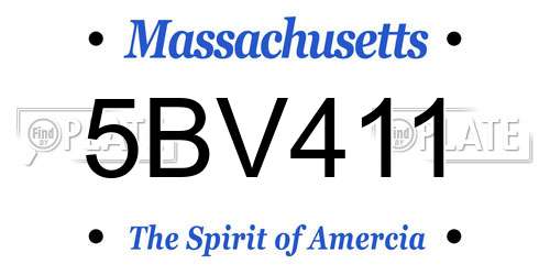 5BV411 Massachusetts License Plate