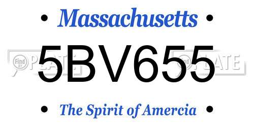 5BV655 Massachusetts License Plate
