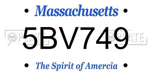 5BV749 Massachusetts License Plate