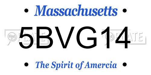 5BVG14 Massachusetts License Plate