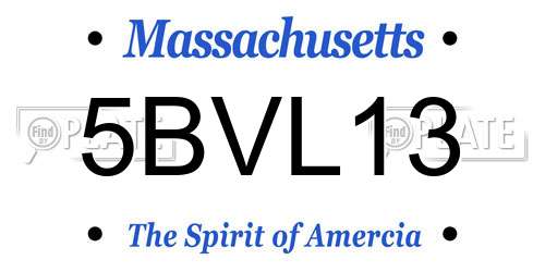 5BVL13 Massachusetts License Plate
