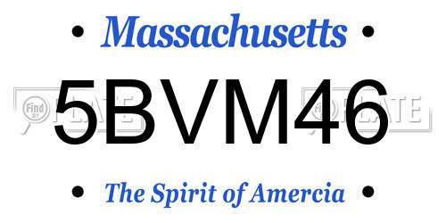 5BVM46 Massachusetts License Plate