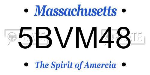 5BVM48 Massachusetts License Plate