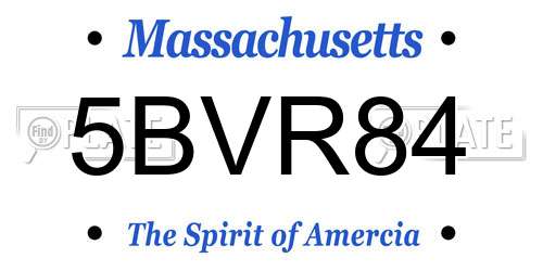 5BVR84 Massachusetts License Plate