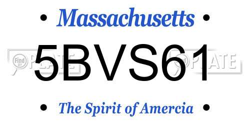 5BVS61 Massachusetts License Plate