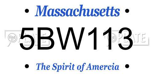 5BW113 Massachusetts License Plate
