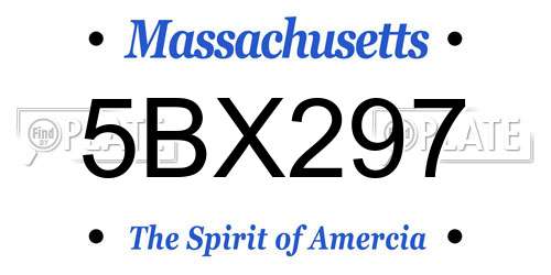 5BX297 Massachusetts License Plate
