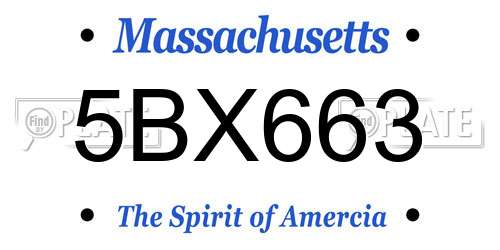 5BX663 Massachusetts License Plate