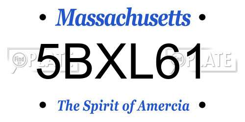 5BXL61 Massachusetts License Plate