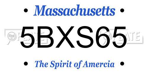 5BXS65 Massachusetts License Plate