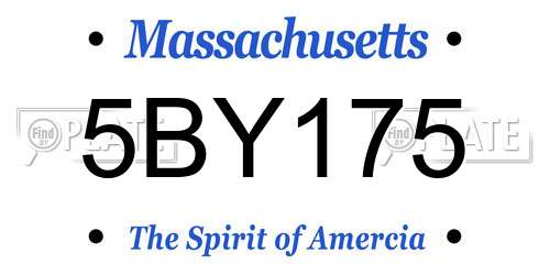 5BY175 Massachusetts License Plate