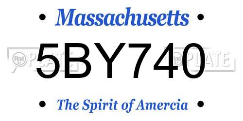 5BY740 Massachusetts License Plate