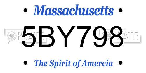 5BY798 Massachusetts License Plate