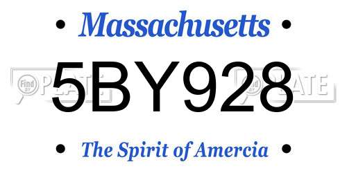 5BY928 Massachusetts License Plate