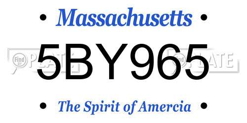 5BY965 Massachusetts License Plate
