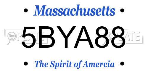 5BYA88 Massachusetts License Plate