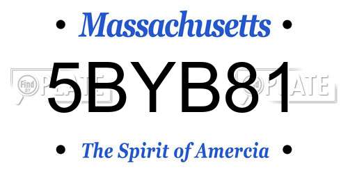 5BYB81 Massachusetts License Plate
