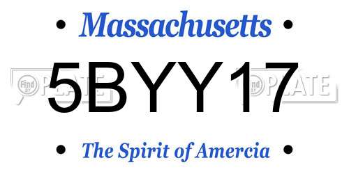 5BYY17 Massachusetts License Plate