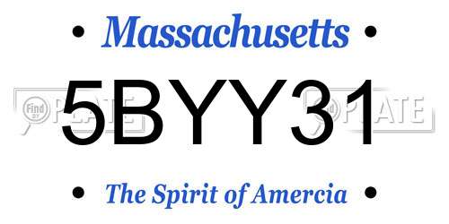 5BYY31 Massachusetts License Plate