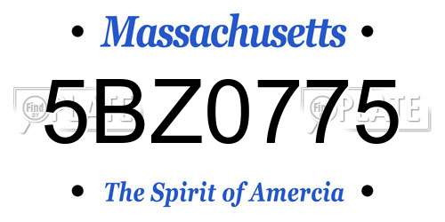 5BZ0775 Massachusetts License Plate