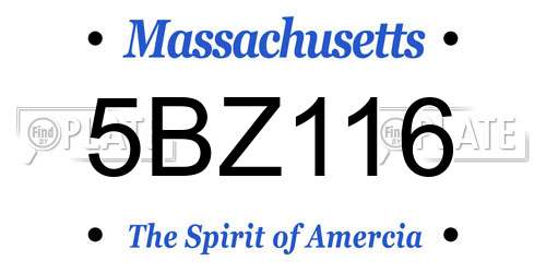 5BZ116 Massachusetts License Plate