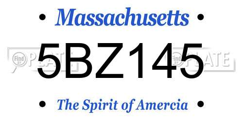 5BZ145 Massachusetts License Plate