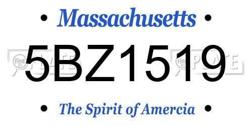 5BZ1519 Massachusetts License Plate