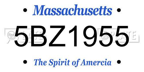 5BZ1955 Massachusetts License Plate