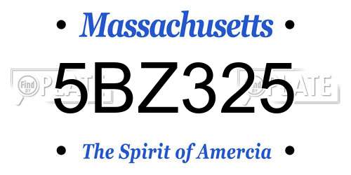 5BZ325 Massachusetts License Plate