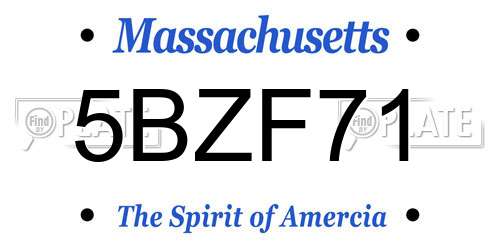 5BZF71 Massachusetts License Plate