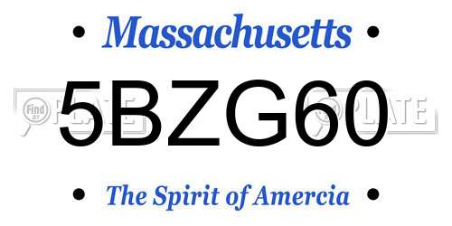 5BZG60 Massachusetts License Plate