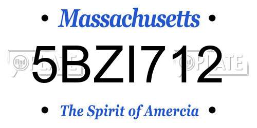 5BZI712 Massachusetts License Plate