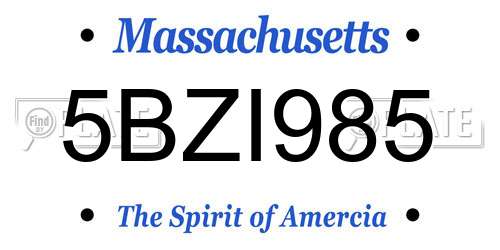 5BZI985 Massachusetts License Plate