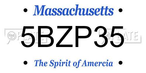 5BZP35 Massachusetts License Plate