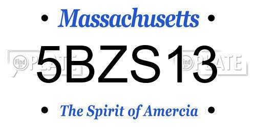 5BZS13 Massachusetts License Plate