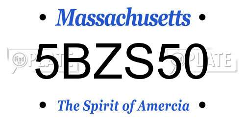5BZS50 Massachusetts License Plate