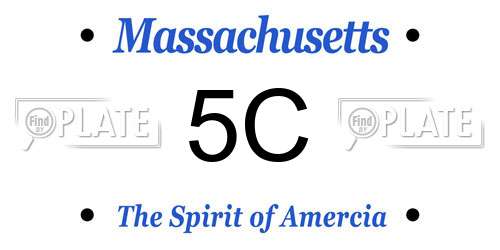 5C Massachusetts License Plate