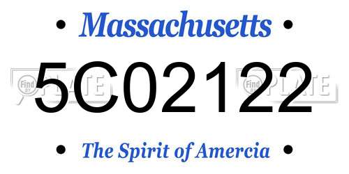 5C02122 Massachusetts License Plate