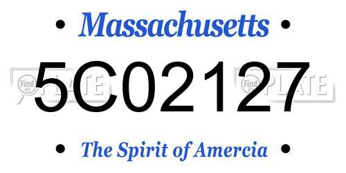 5C02127 Massachusetts License Plate