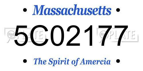 5C02177 Massachusetts License Plate