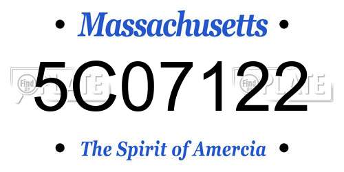 5C07122 Massachusetts License Plate