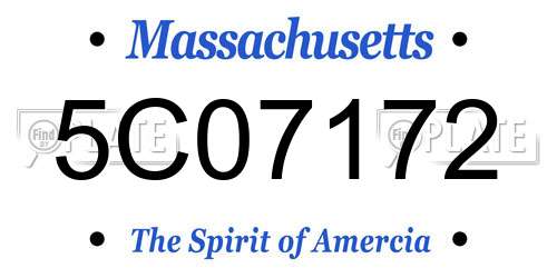 5C07172 Massachusetts License Plate