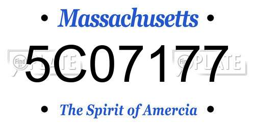 5C07177 Massachusetts License Plate