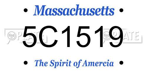 5C1519 Massachusetts License Plate